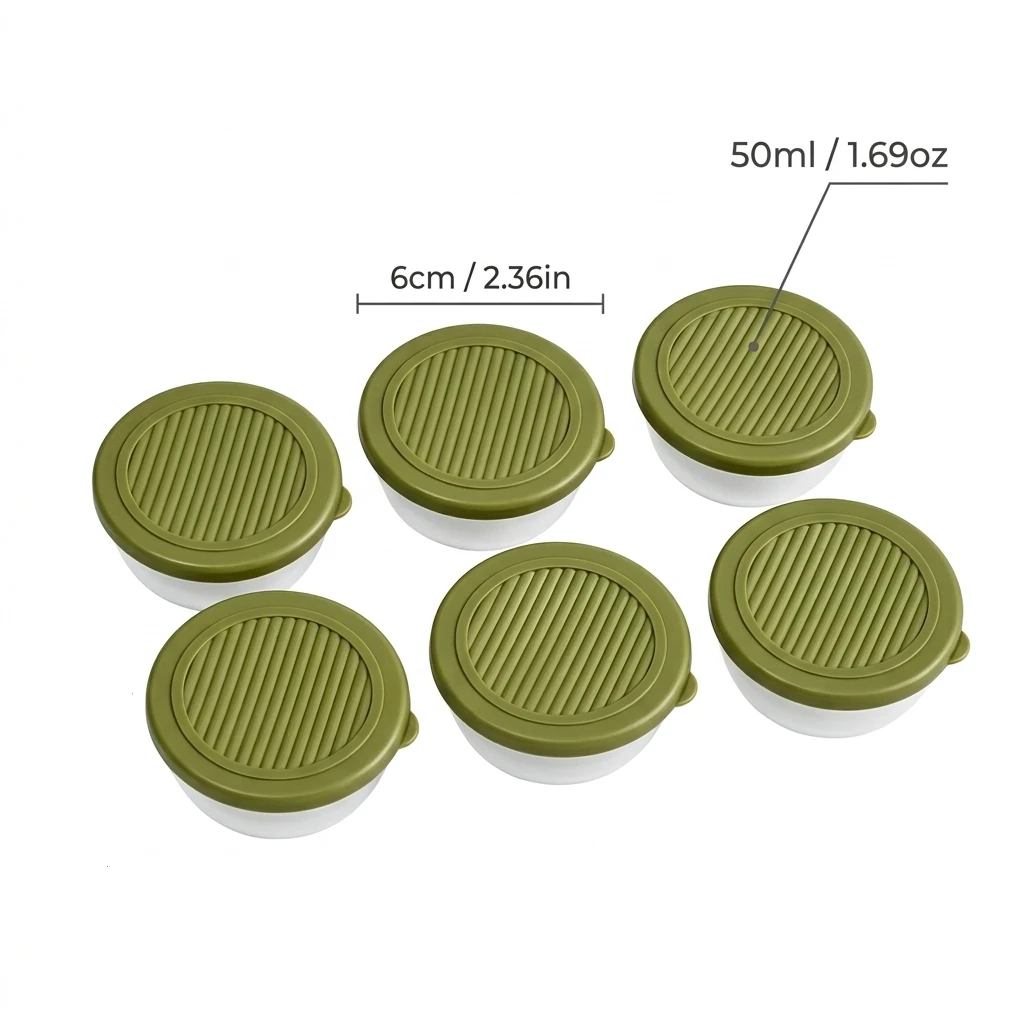 2/6 Stuks Mini Salade Saus Container Outdoor Draagbare Plastic Saus Cup Met Deksel Herbruikbare Lekvrije Moer Snack Voedsel opbergdoos