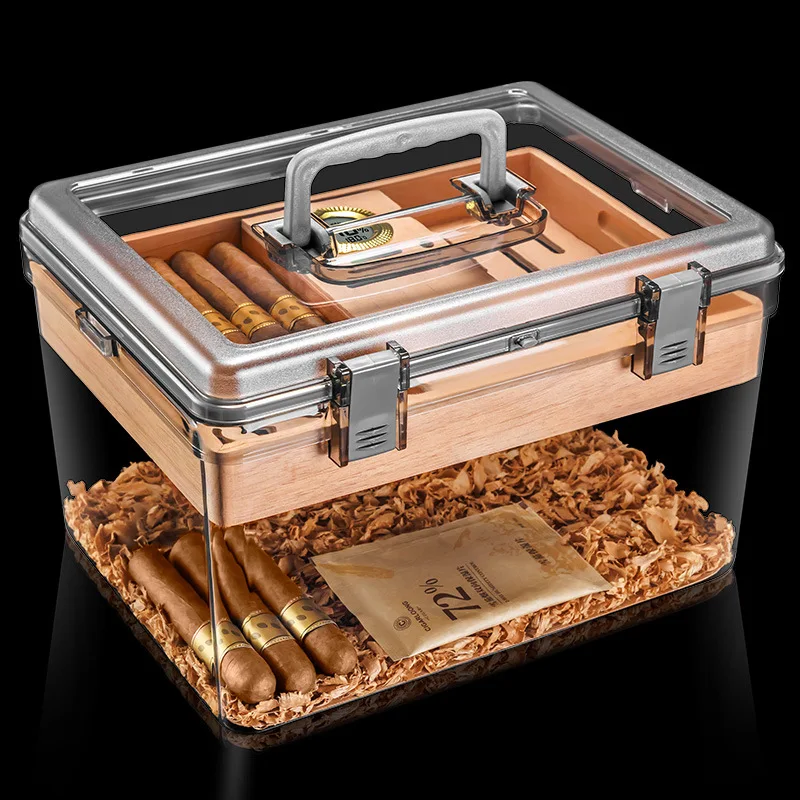 

Cigar box ecological environmental protection PET material moisturising insect-proof cigar sealed moisturising box cigarette box