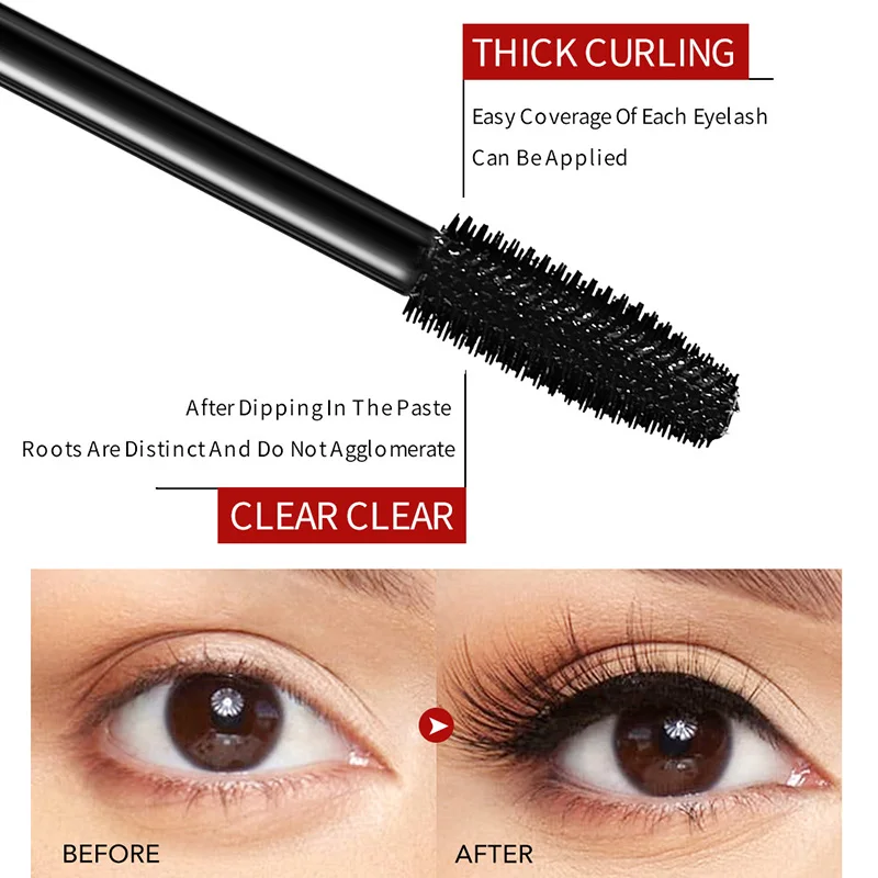 1pc New Brand Eyelash Mascara Makeup Long Lasting Natural Waterproof Lengthens Eyelashes Black Professional Eye Mascara Cosmetic