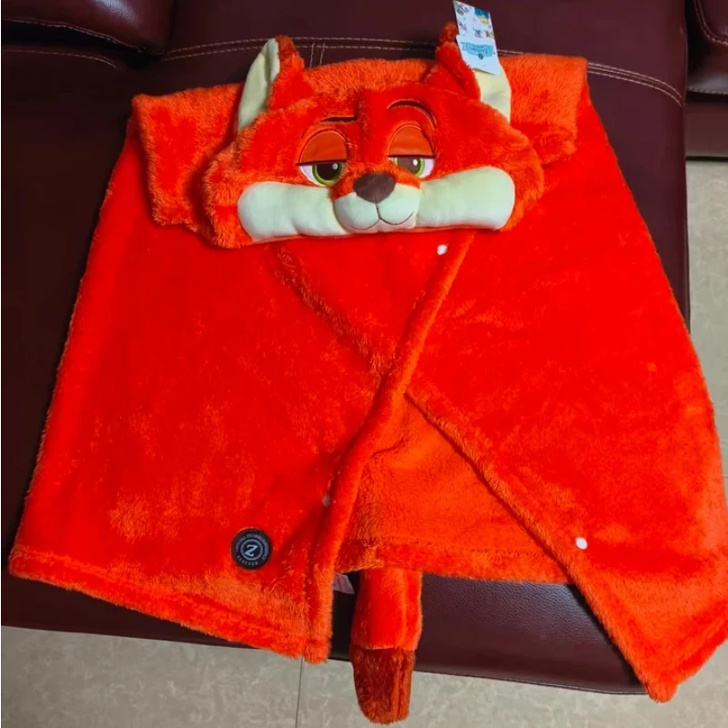 Zootopia Judnick Double-Fleece Plush Doll Cape Shawl Warm Blanket Toy For Holiday Birthday Gift Soft Stuffed Animal Blanket