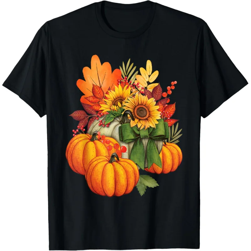 

Thanksgiving Pumpkin Sunflower Fall Autumn Holiday T-Shirt