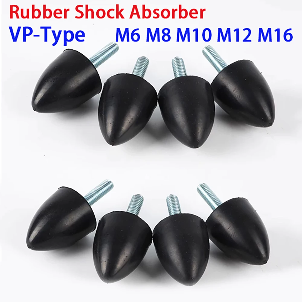 Conical Shock Absorber Anti Collision Buffer Block Shockproof Base 18mm-95mm Shock Absorber VP-Type Rubber Shock Absorber M6-M16