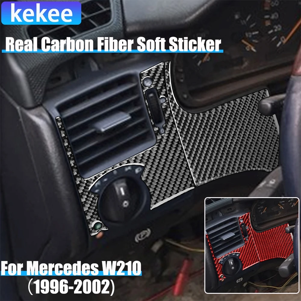 

Carbon Fiber Car Accessories Driver Side Vent Cover Soft Sticker For Mercedes W210 E Class 1996 1997 1998 1999 2000 2001 2002