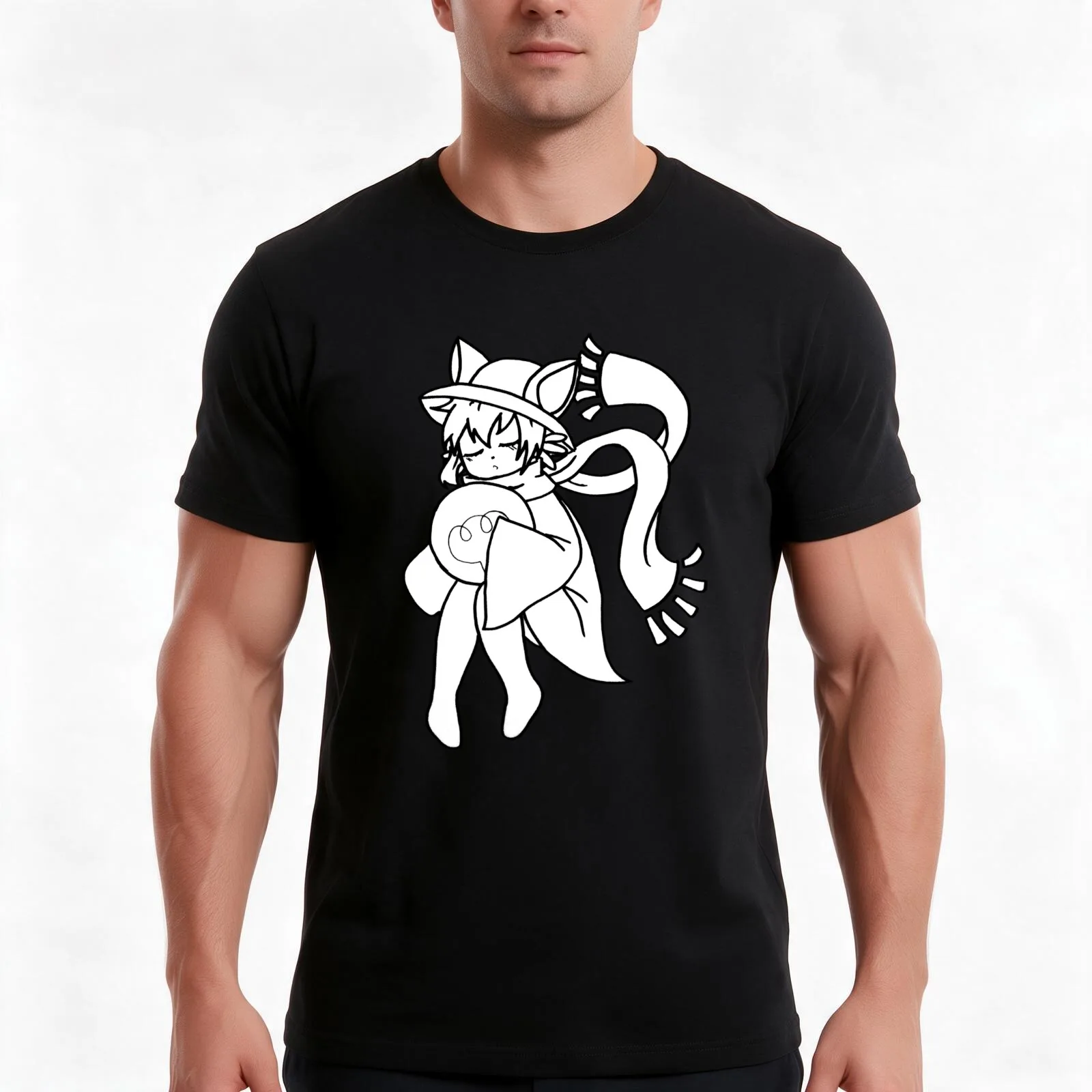 OneShot Niko Sleeping (redraw) T-Shirt, Summer Casual Cotton Tee, Oversized Streetwear Tops, Vintage Graphic Print, 100% Cotton