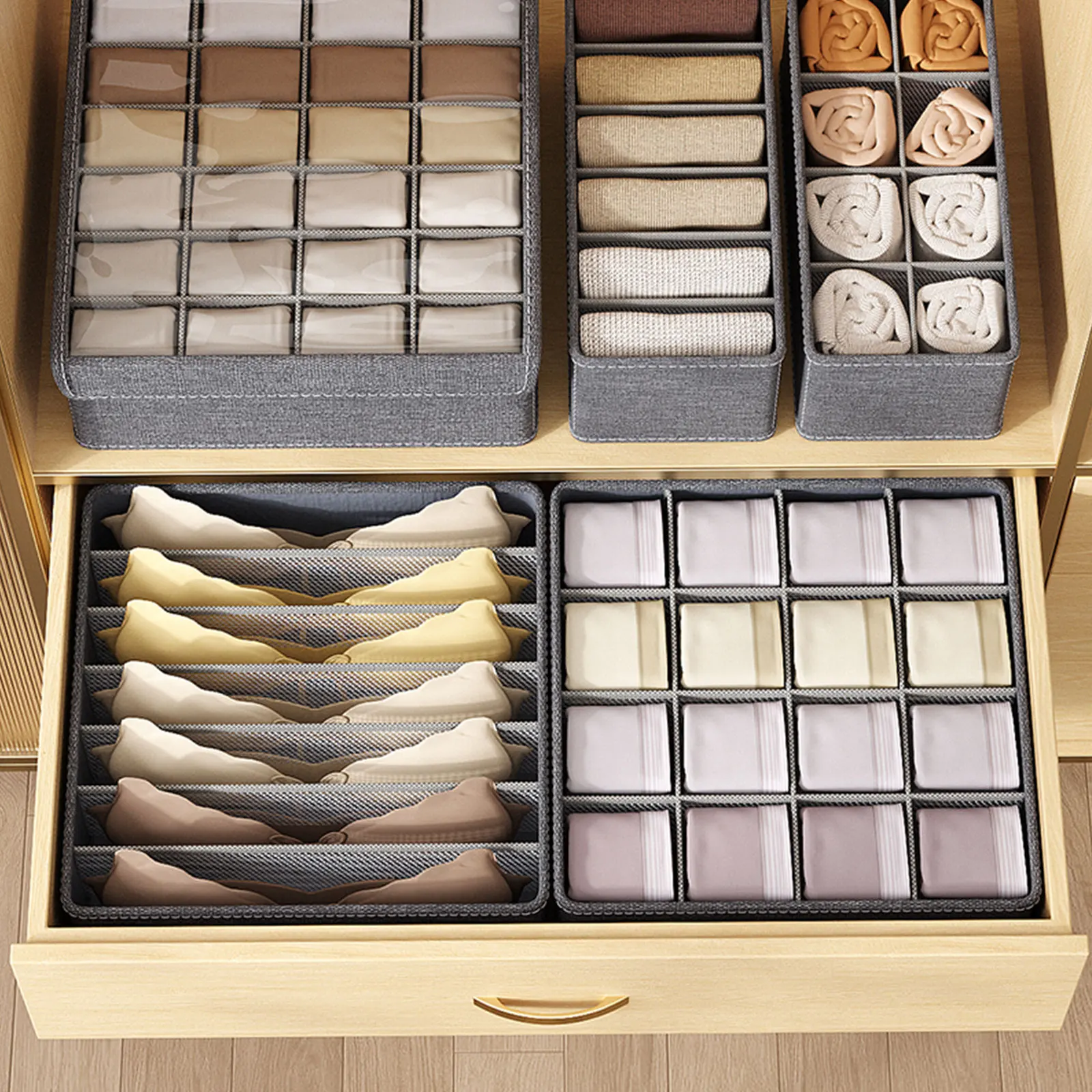 1PC underwear tie organization storage box Socks towel closet organization storage bag Clothing drawer organizer box