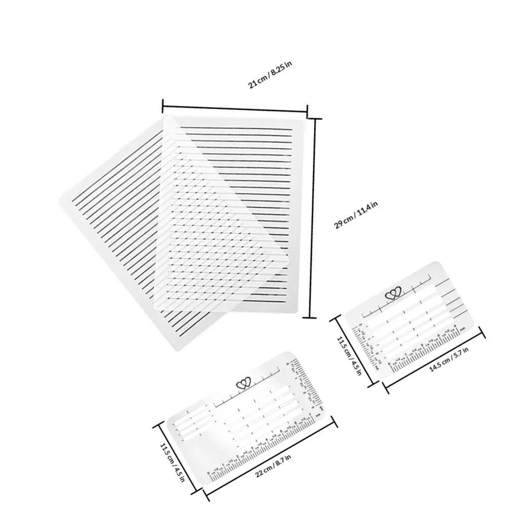 12Pcs Plastic Geometric Template Rulers Multi-Purpose Line Drawing Tools for Envelope Addressing Calligraphy Journaling