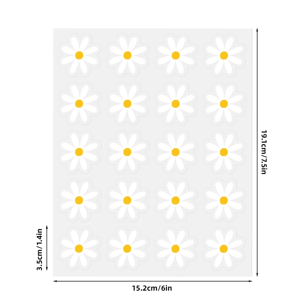 

4PC Cute Little Daisy Stickers Little Flower Stickers for Decorating Your Mobile Phone Water Bottle Clear Sticker Daisy Stickers