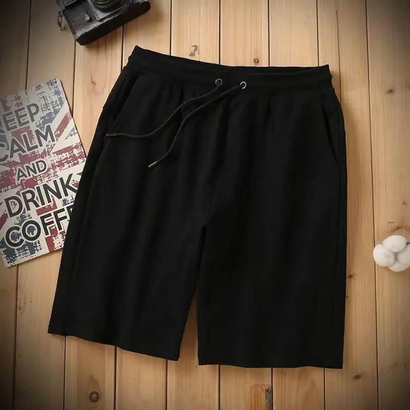 Pantalones cortos deportivos de algodón para hombre y mujer, pantalón informal holgado de Color sólido con cordón, estilo diario, para el hogar y al