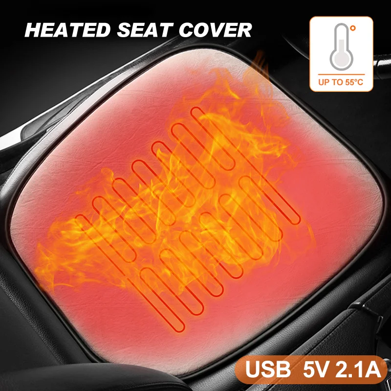 

1PCS Universal Heated Car Seat Cover 5V USB Car Heating Seat Cushion Pad 3 Gear Adjustable Winter Warmer Seat Protector