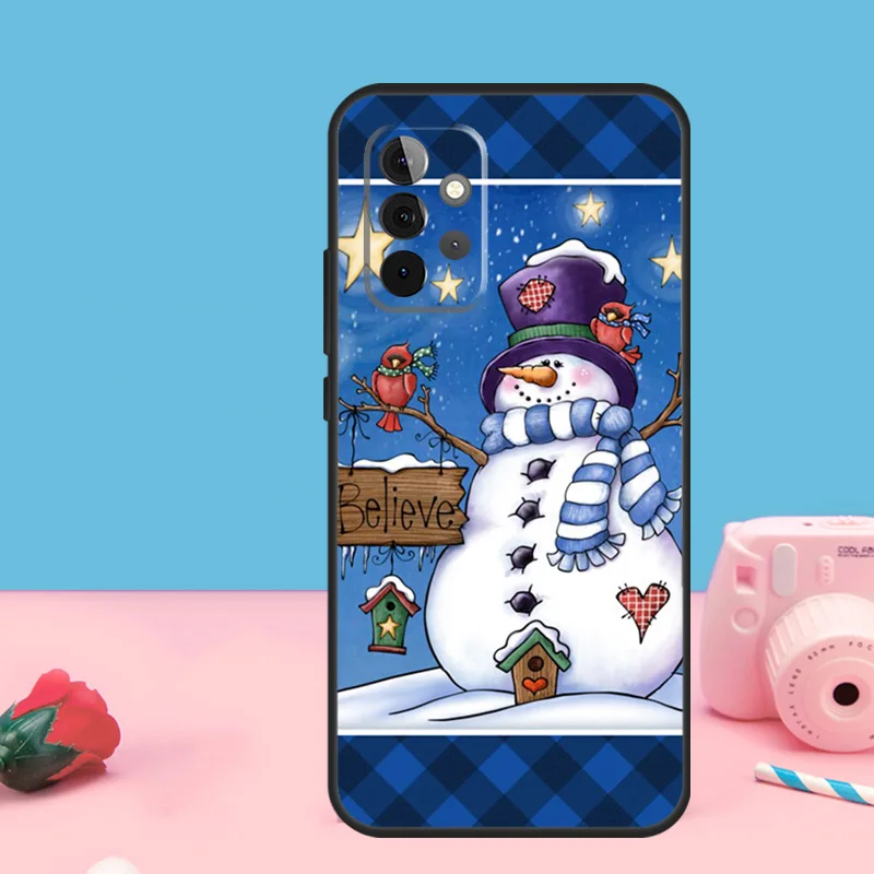 Christmas Snowman Case For Samsung Galaxy A51 A71 A52 A72 A12 A22 A32 A42 A50 A70 A21S A52S Phone Cover