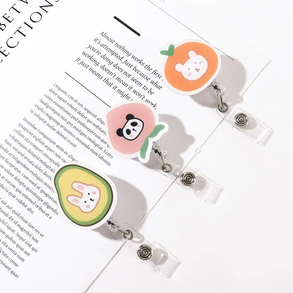 

Фруктовые канцелярские товары Медсестра Доктор Акриловый зажим для катушки Держатель студенческого бейджа Выдвижная катушка для бейджа Держатель для карточек с именем Зажимы для удостоверений личности