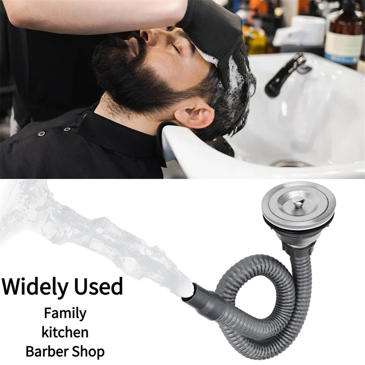 

2025+ сливная пробка, корзина, сетчатый фильтр, комплект пробок для раковины из нержавеющей стали, парикмахерская, шампунь, комплект сливной пробки для раковины, наборы для быстрого слива