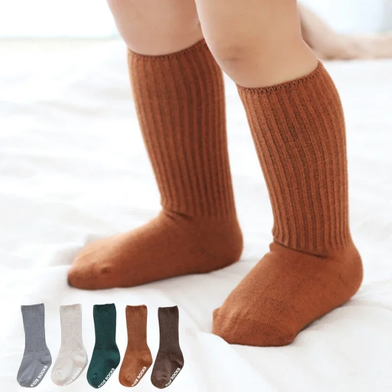 Spring Autumn Children Baby Girls Boy Knee High Socks School Student Uniform Cotton Long Socks Kids Clothing Toddler Stockings