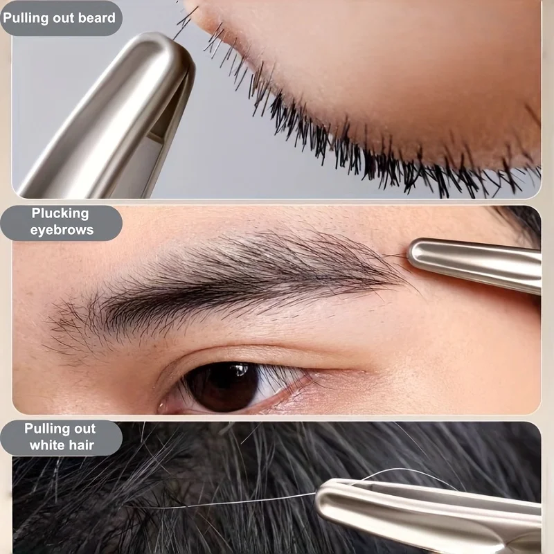 1 Premium Round-Tip Eyebrow and Facial Hair Tweezers - Seamless Grip, Precise Trimming for Short Hairs