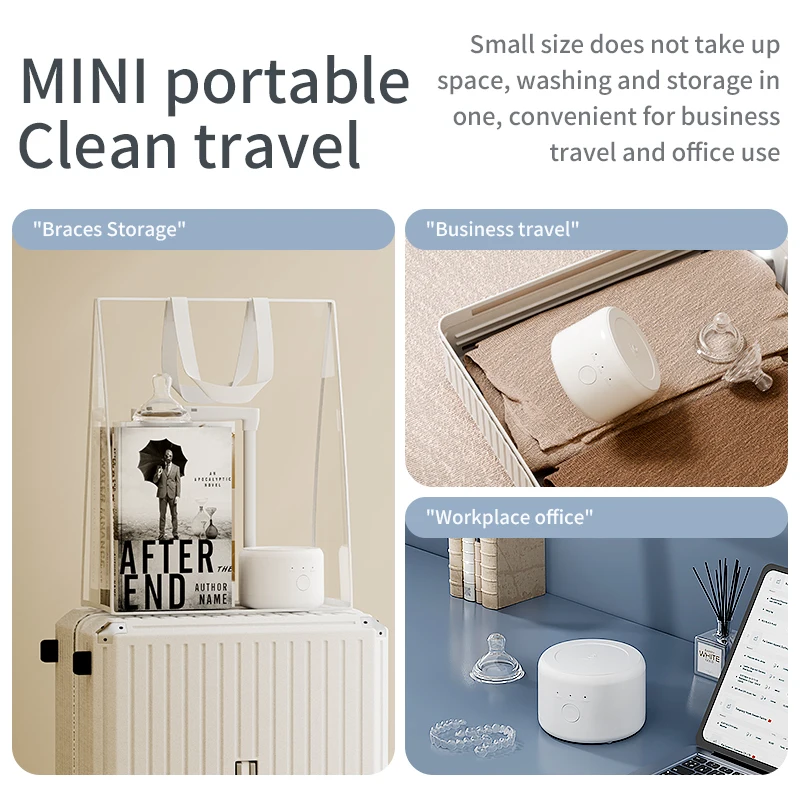 آلة التنظيف بالموجات فوق الصوتية، منظف أسنان أوتوماتيكي قابل لإعادة الشحن عبر USB مع منظف، 3 أوضاع، لجميع أجهزة طب الأسنان #4