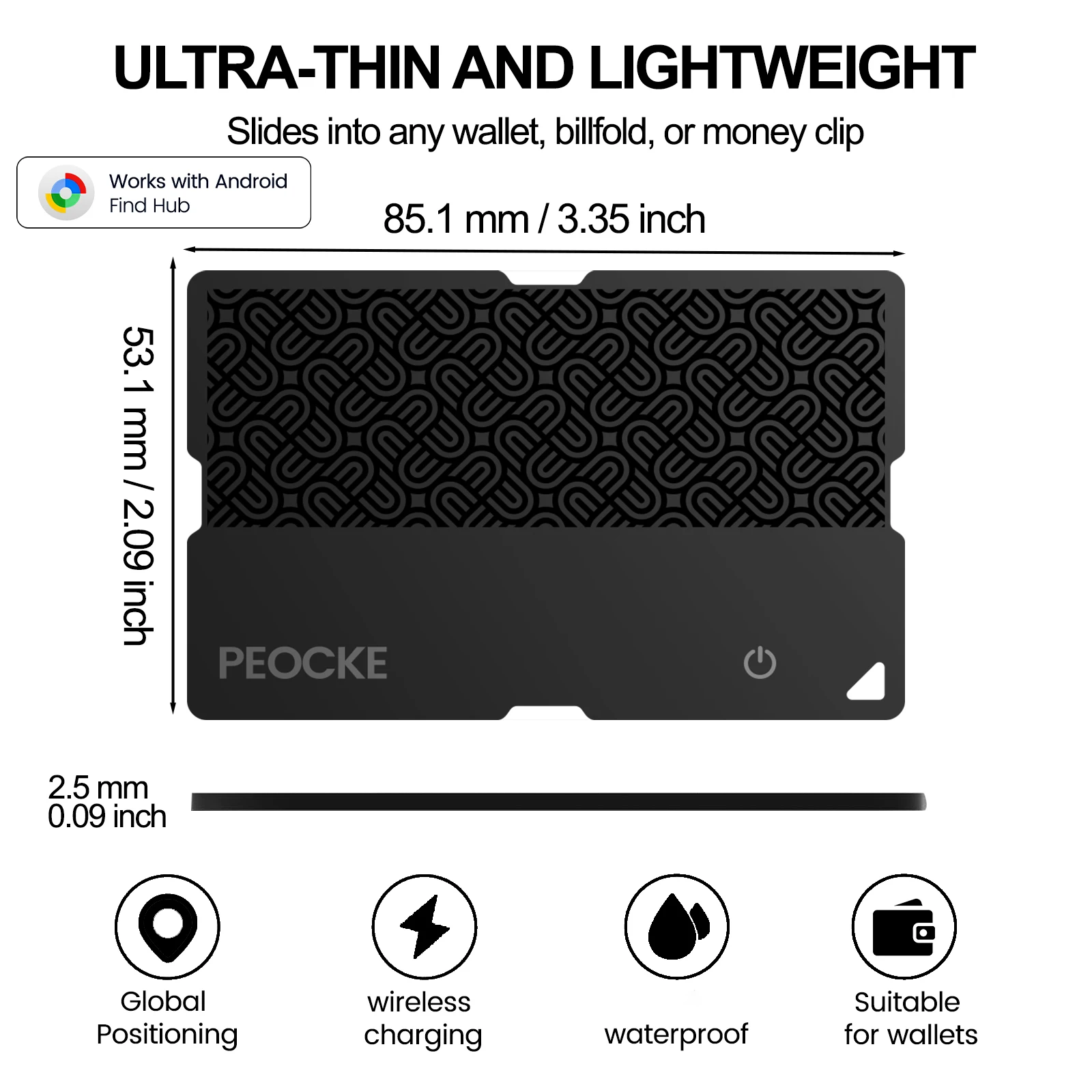 Wallet Anti-loss Card Location Tracking GPS Smart Tag for Android Key Luggage Finder With iPhone Find My App Bluetooth Device