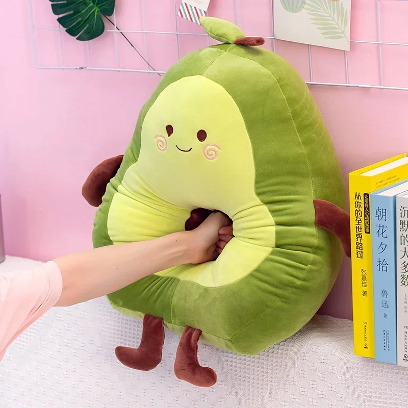 Cómoda almohada suave de aguacate, juguete de peluche, frutas de dibujos animados Kawaii, muñecos de juguete