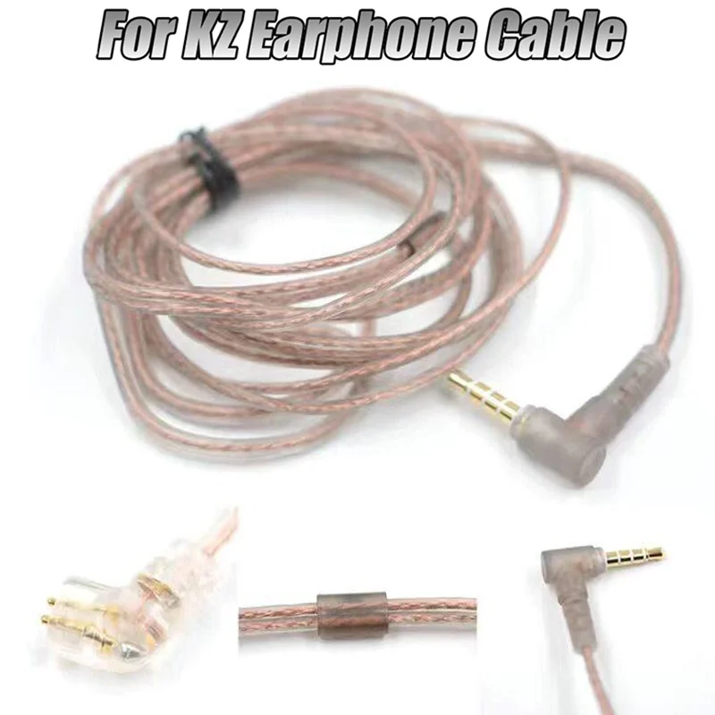 Kabel aus hochreinem Kupfer, gedrehtes Kopfhörerkabel mit B/C-Pin und Mikrofon für KZ ZS3 ZS4 EDX ZSN ZST ASX EDX ZSX CA4 C16 ZAX