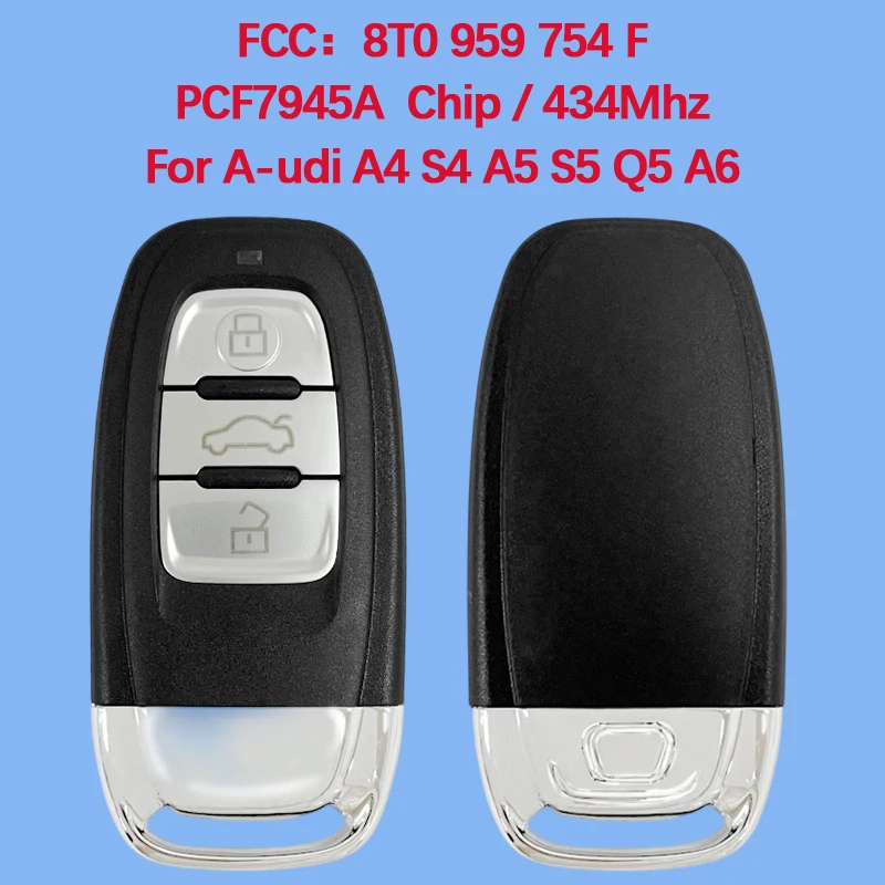 

CN008081 Aftermarket 8T0 959 754F / 4G0 959754 F Car Smart Remote Key PCF7945A 434Mhz Keyless Go For A-udi A4 S4 A5 S5 Q5 A6