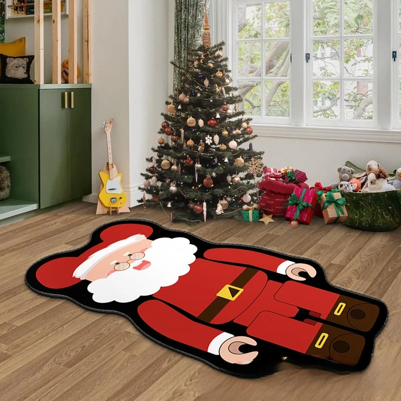 

Cartoon Santa Claus Carpet Cute Home Christmas Decoration Floor Mat Alien Carpet