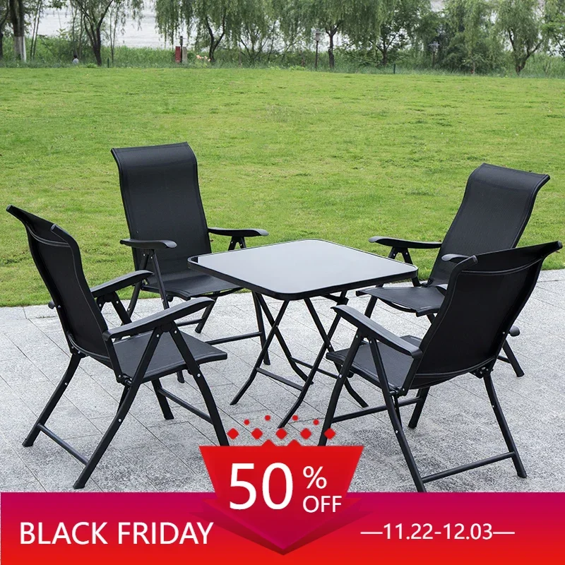

Outdoor Folding Table and Chair Portable Waterproof Sun Protection Modern Balcony Tuinmeubelen Garden Furniture Sets WK50HY