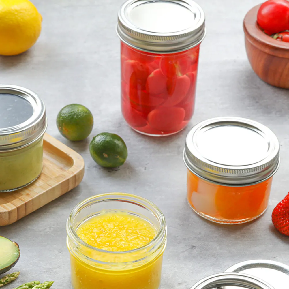 3Pcs Mini Mason Jar Set Leakproof Aluminum Lid Storage Container Transparent Clear Jars for Jam Honey Scrub Jars
