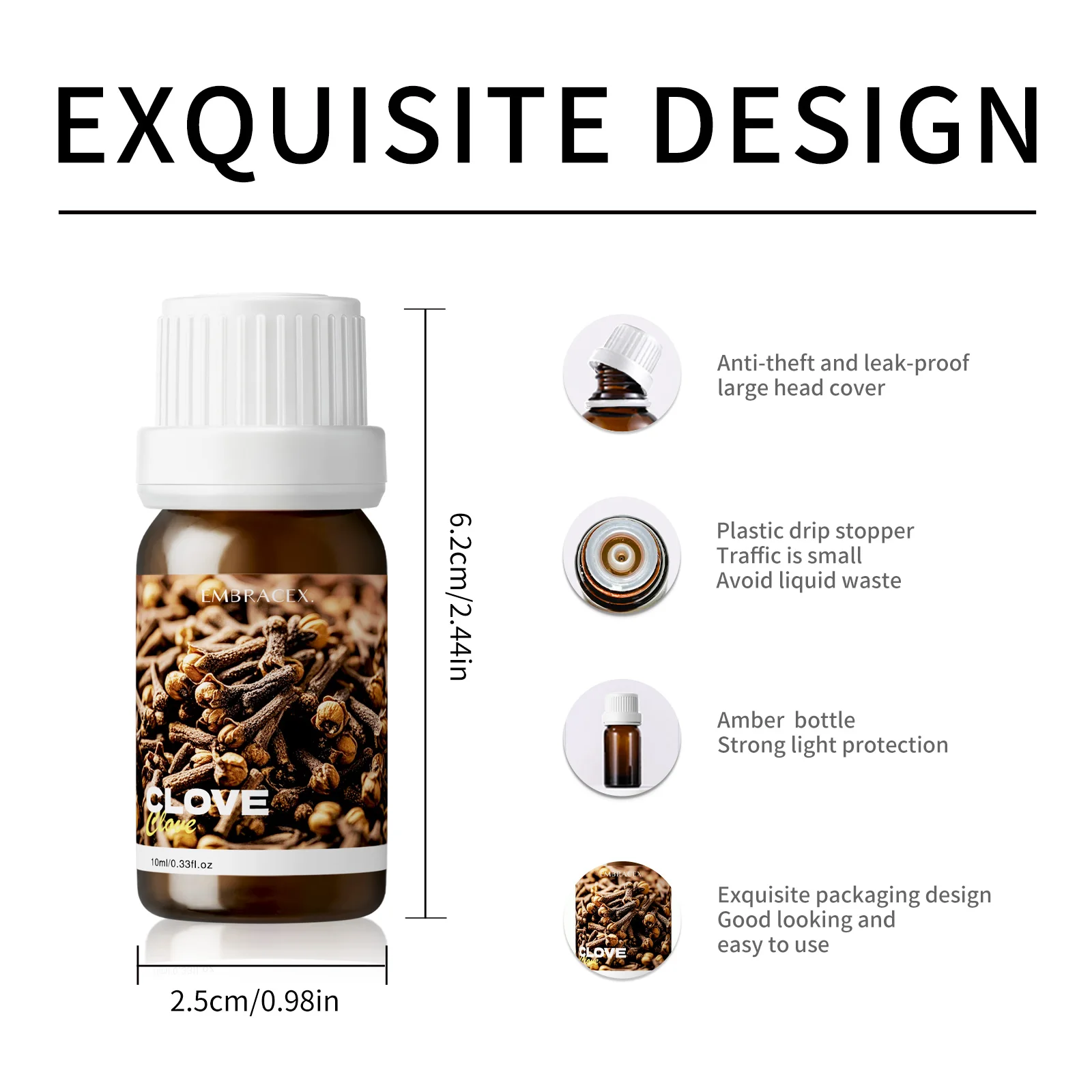 10ml Clove Essential Oil Pure Essential Oils For Diffuser Humidifier Gift Car Air Freshener Candle Making