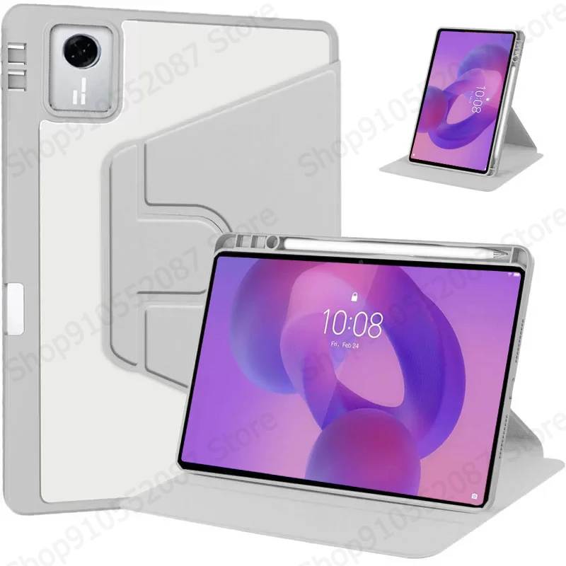 

For Lenovo Idea Tab 11 tb336fu Case with Pen Holder 360 Rotating Acrylic Clear Hard Tablet Case For Xiaoxin Pad 11 2025 tb335fc