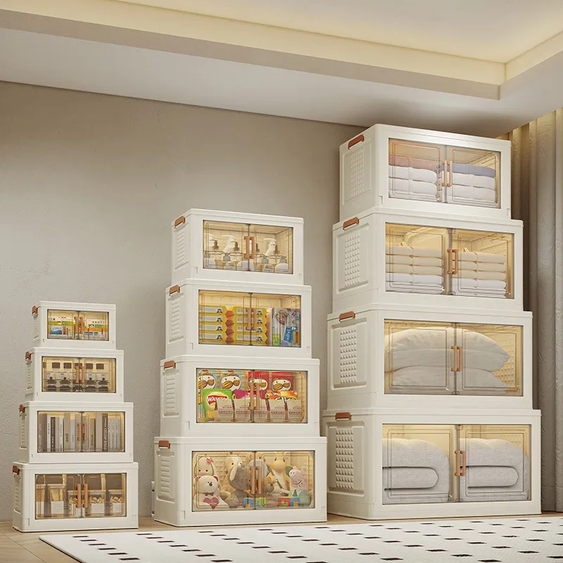 

Новая модель складного шкафа-органайзера для спальни, для игрушек, мелочей, закусок, с двойными дверцами, многоярусный, для хранения и организации.