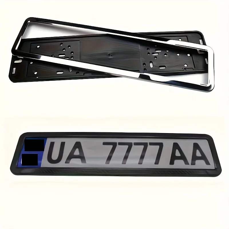 Car License Plate Frame Gosnumber for European German Russian Numbers Mount Holder Number Automobile Polished