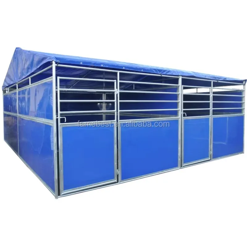 Customization Temporary Horse Stables with Shelfter with Galvanized Horse Panels and Doors