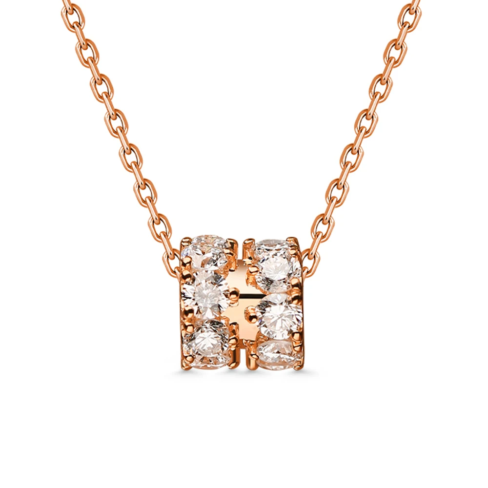 

liaoxingzhuang Artificial cultivation 18K gold Necklace female LAb Diamond Pendant women