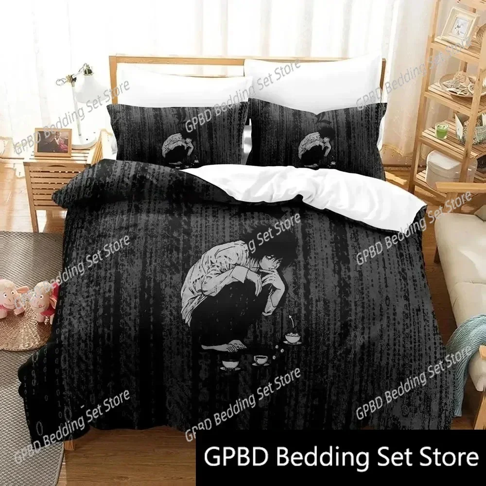 3D Print Death Anime Note Comfortable Duvet Quilt Cover Pillowcase Bedding Set Children Bedroom Decoration Home Textile