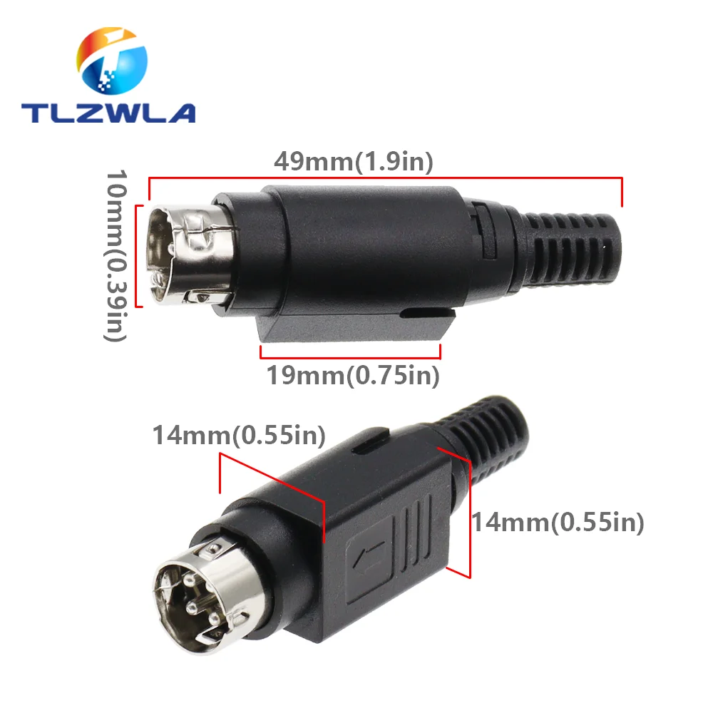 1PCS DIN 3/4Pin Male DC Power Plug 3/4P Dual Power Supply S Terminal Connector Adapter for TFT LCD Flatscreen TV