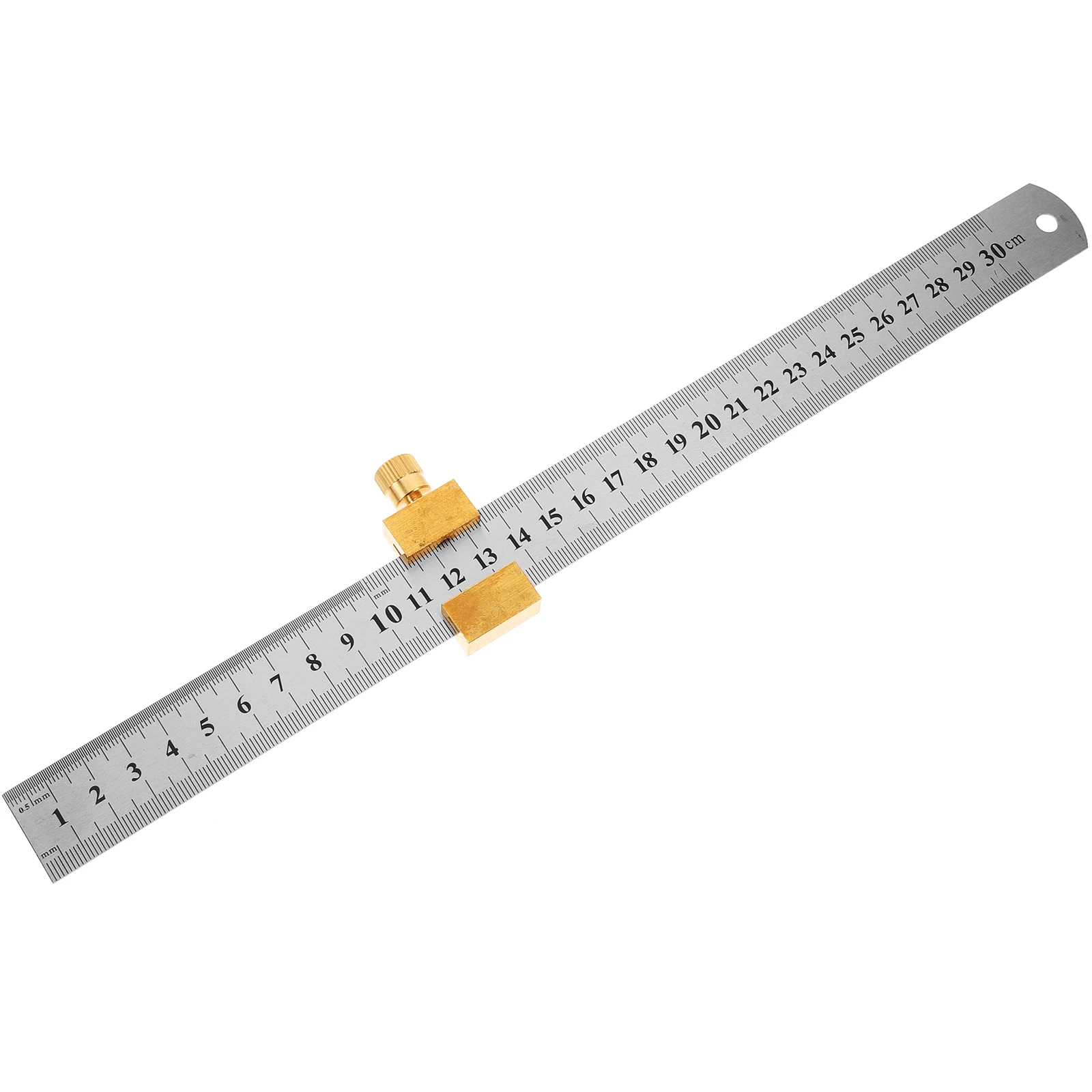 

Brass Limiter Line Locator Measuring Tool Cut Drywall Marking Gauge Sturdy Marking Locator Steel Ruler Accessory
