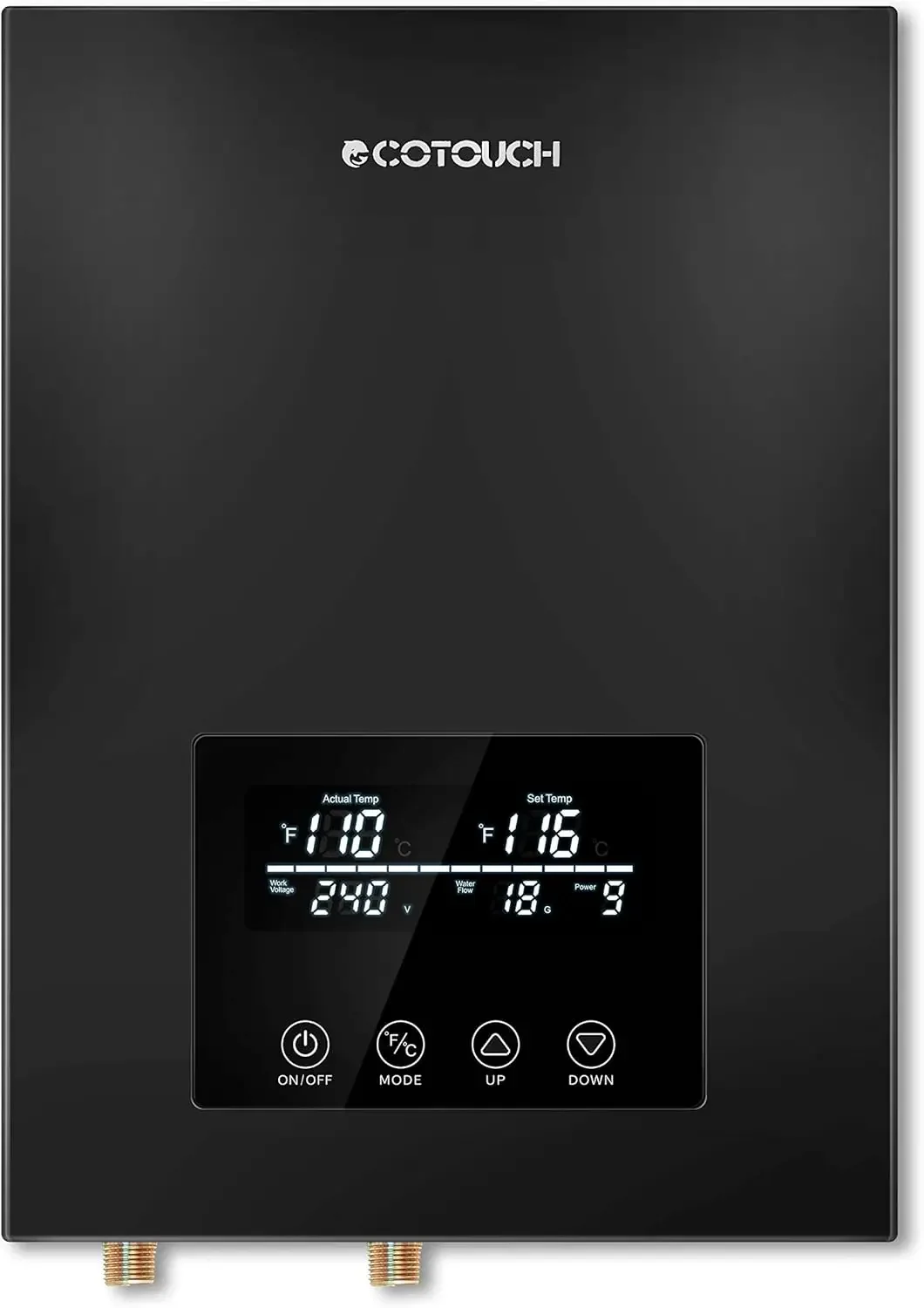 Electric,ECOTOUCH 9KW 240V On Demand, Self-Modulating Instant Hot Water Heater ECO90 Black