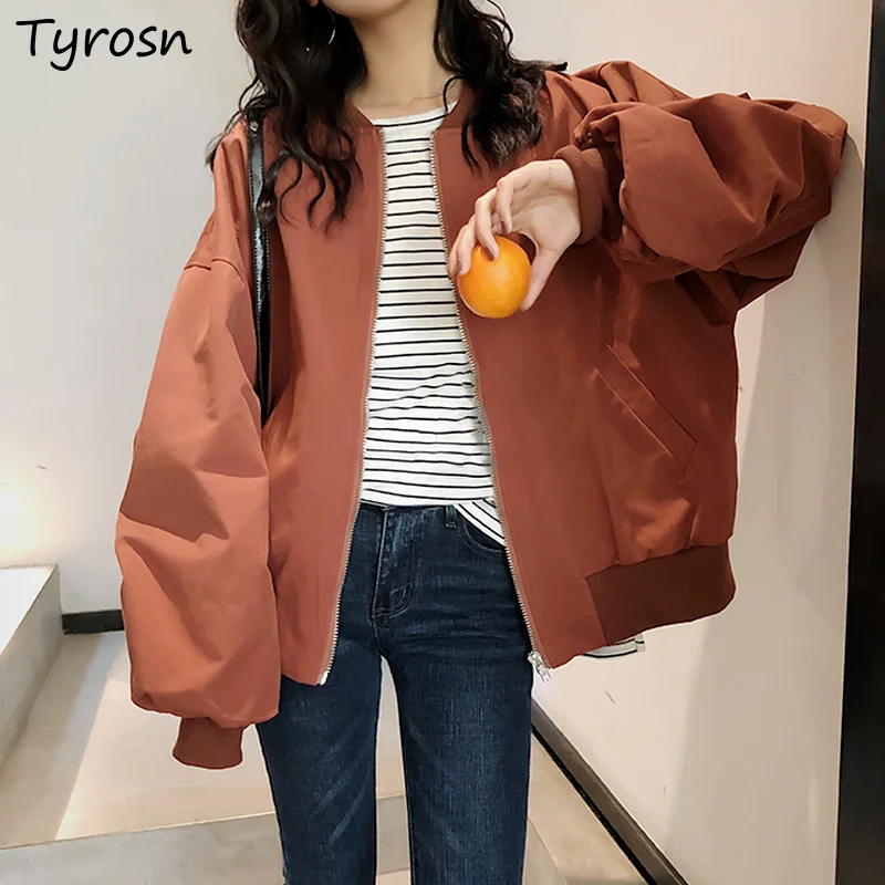 

Jackets Women Zip-up Bf Casual Clothing Solid Design All-match Ulzzang Coats Harajuku Retro Femme Minimalism Streetwear Daily