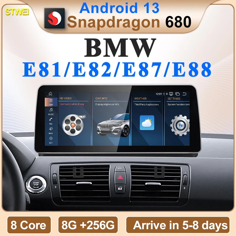 

2024 Новый ID6 ID7 ID8 Android 13 Qualcomm680 Snapdragon6225 8 Гб 256 ГБ 12,3 дюймов для BMW 1 серии E81 E82 E87 E88 автомобильный CarPlay AUTO