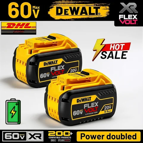 DeWALT Original Battery 20V/60V 9000mAh MAX FlexVolt for DCB606 DCB205 DCB206 DCB209 DCB182 Power Tool Air Transport