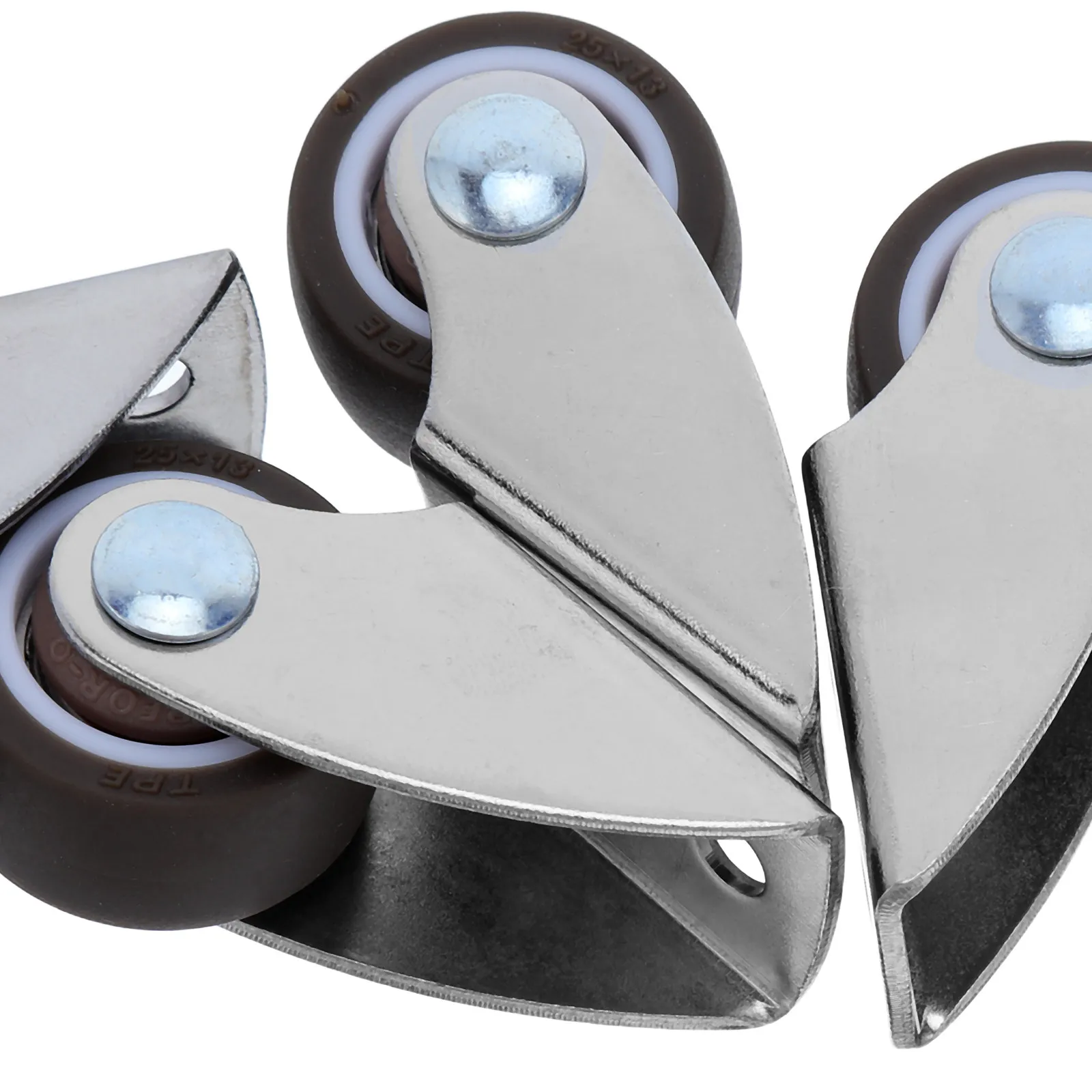 4pcs Quiet Load-Bearing Rubber Swivel Casters for Tool Cart, Workbench, Table & Sliding Door Track