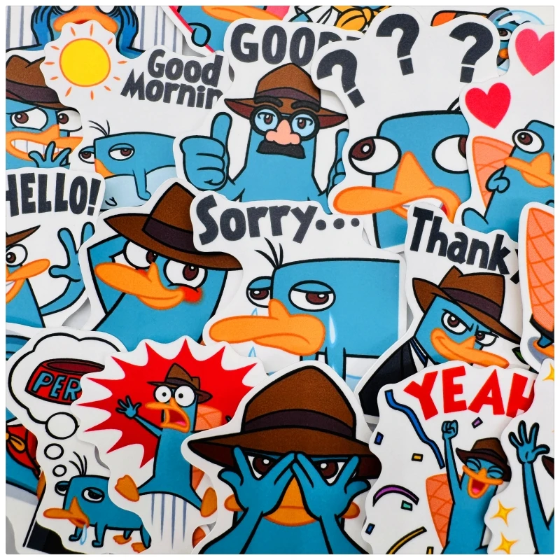 オリジナル 35 個ホワイトマット/半透明和紙 2 セットペリーザカモノハシステッカーフィニアスとファーブジャーナルデカール DIY おもちゃ