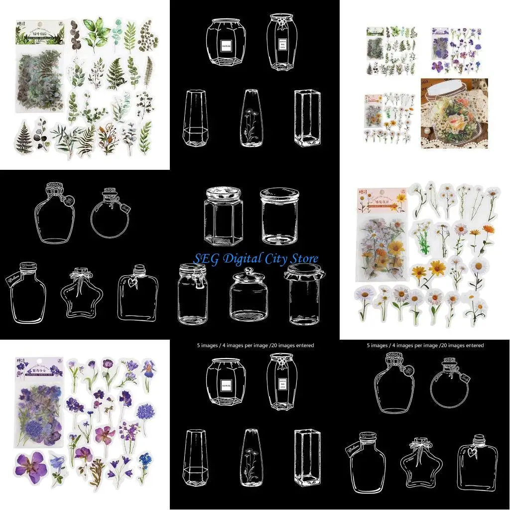 

U75B 20/40 Sheets/Pack Handmade Bookmarks Creative Dried Flower Bookmarks Flower Bookmarks Maker Clear Book Markers for Adult