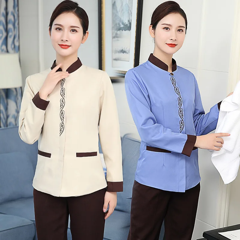 

Hotel Guest Room PA Aunt Uniform Short Work Clothes Property Housekeeping Hospital Cleaner Long Sleeve