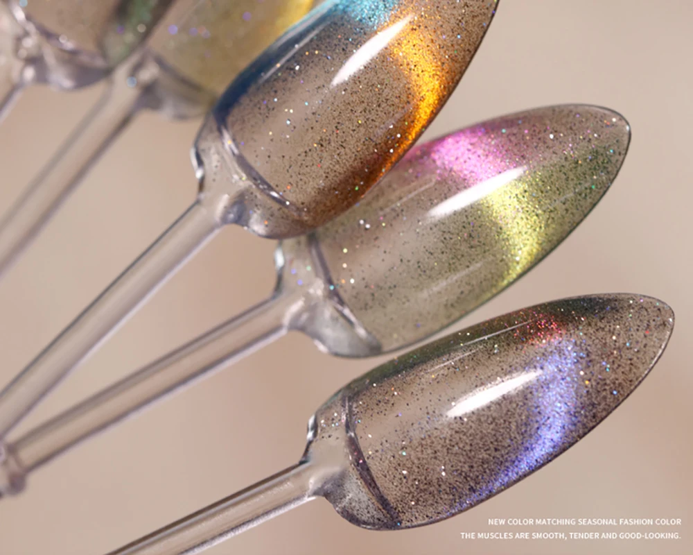 Vendeeni TPO HEMA FREE 10 Farben Aurora Broken Diamond Cat Eye Gel Nagellack Galaxy Cyclone Magnetischer UV Soak Off Gel Lack – Detail 5