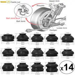 14Pcs giro universale per asta braccio sferico testa protezione antipolvere copertura in gomma pista per sospensione auto parti dello sterzo accessori