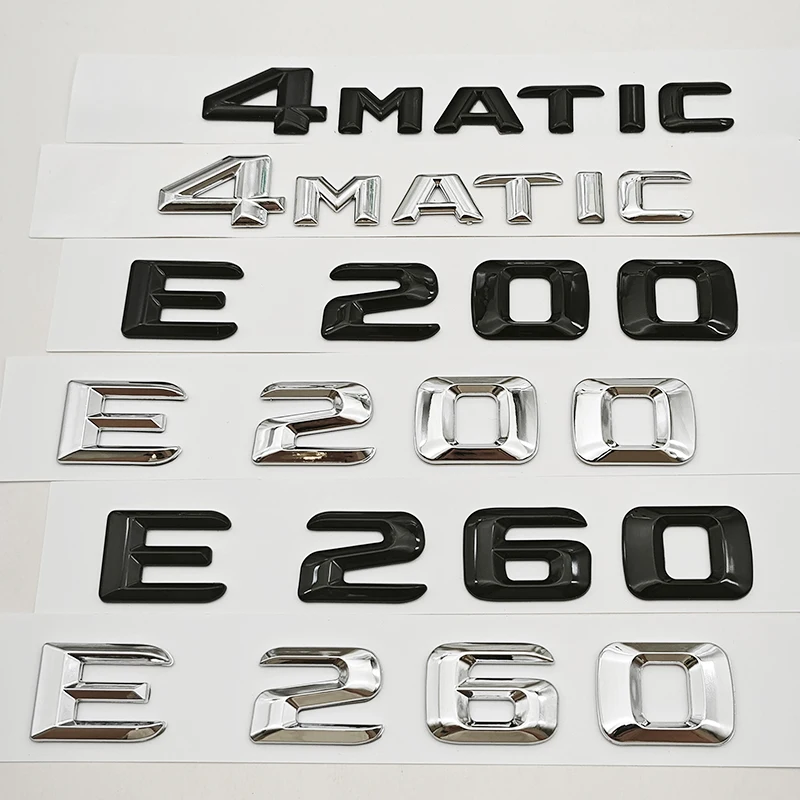 

3D ABS Car Letters Rear Trunk Badge Logo E200 E260 Sticker Emblem For Mercedes Benz E Class E200 E260 W213 Auto Tail Accessories