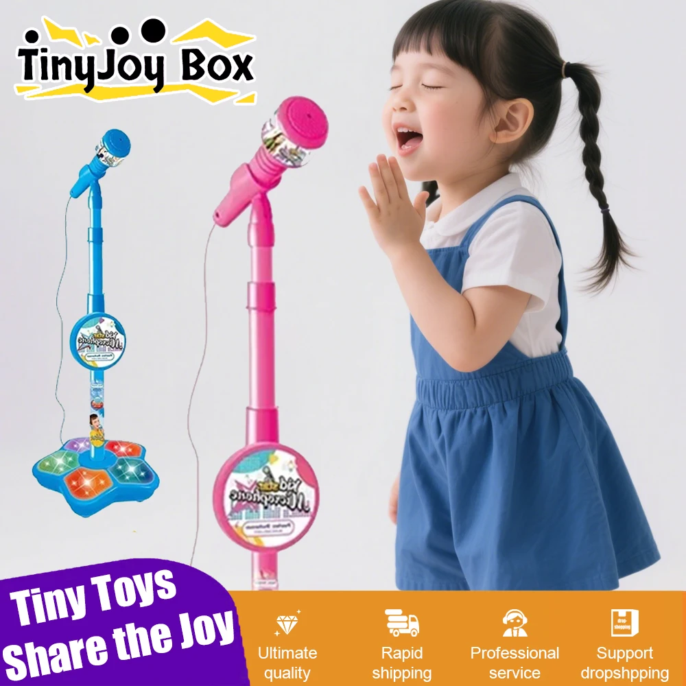 

Kids Toys Karaoke Microphone with Stand Singing Song musical instruments Toys with Light Educational development games Children