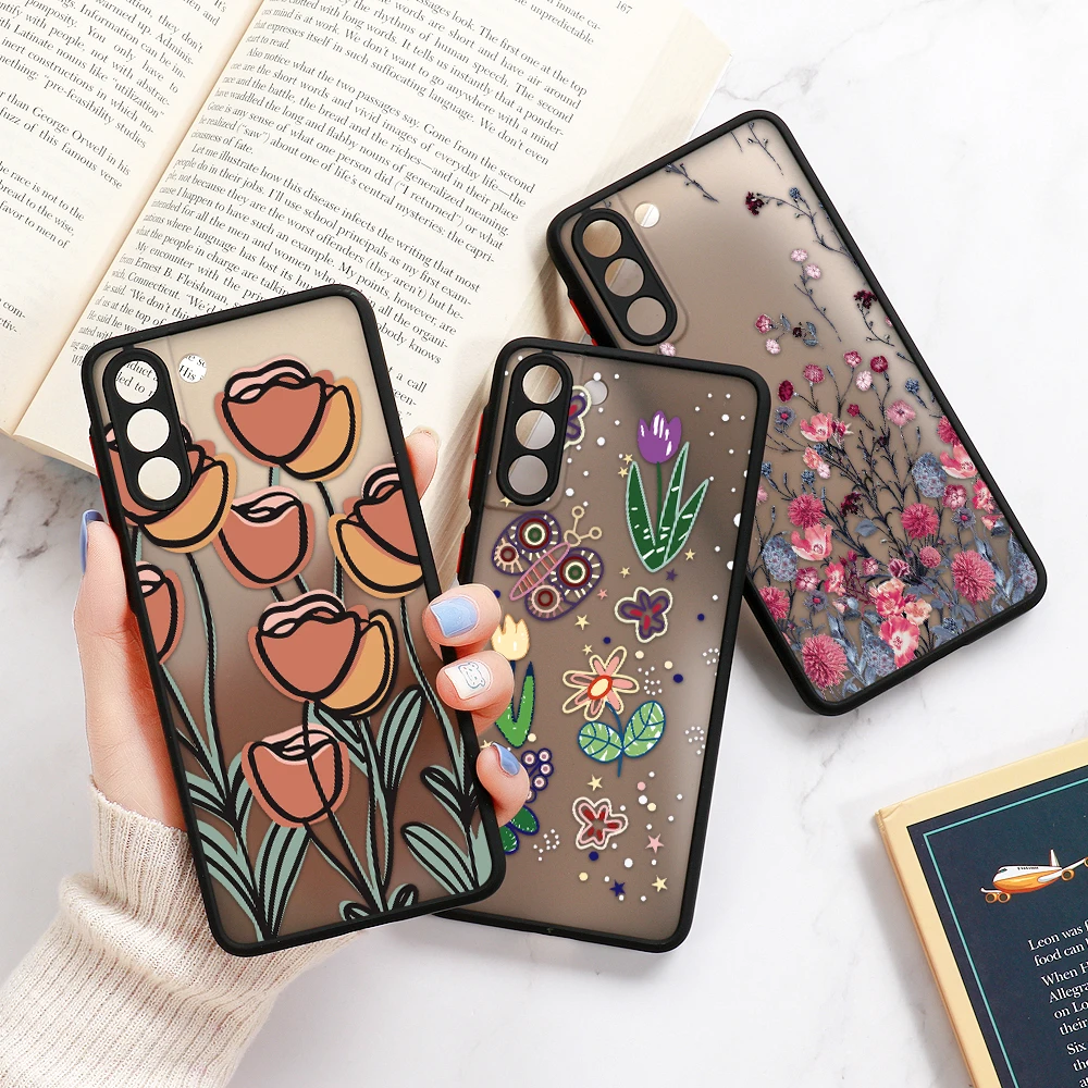 Für Samsung Galaxy S26 Ultra Hülle Capa Samsung S25 Ultra S23 FE S24 Plus S22 S21 FE S20 FE S26 Ultra Hüllen Blumen Rückseiten-Cover