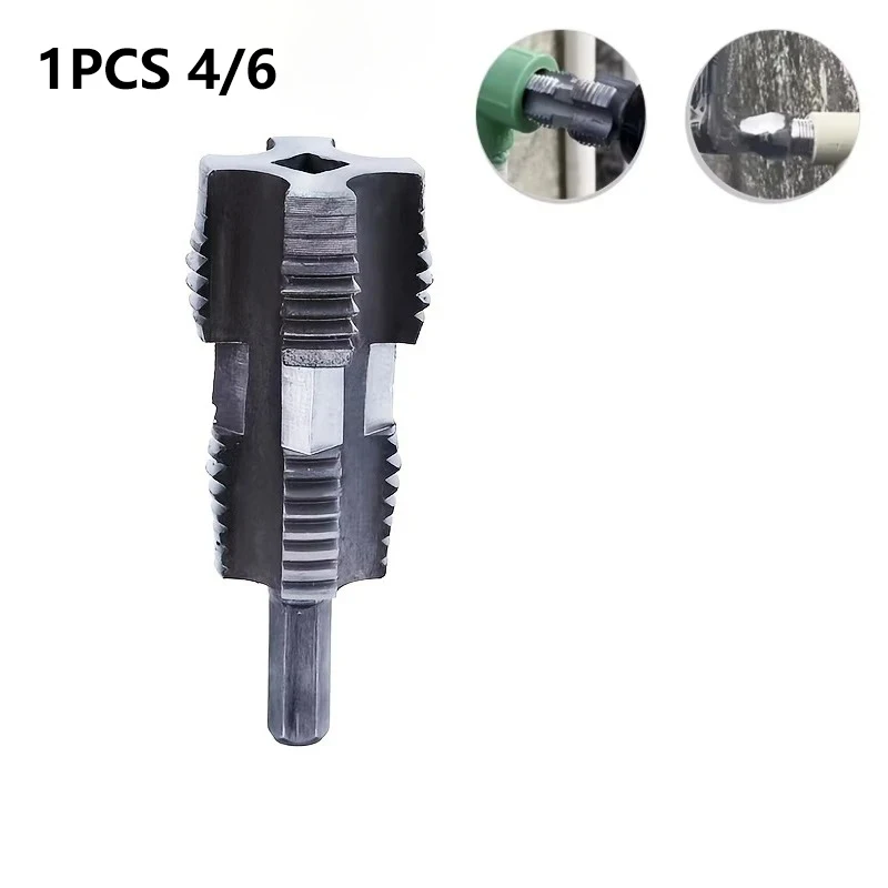 

4/6Electric Drill Compatible Pvc Pipe Threader Kit Double Head Water Pipe Inner Hole Wire Opener Electric Drill Water Pipe Opene