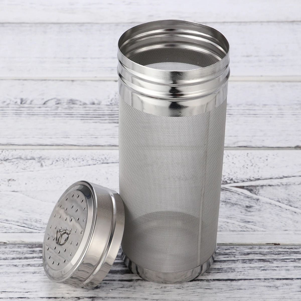 

Beer Brewing Filter Cartridge Stainless Steel 7x18cm Mesh Strainer for Brewing Coffee Compost Tea Filtering